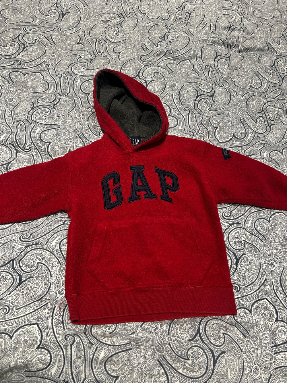 2001 GAP Red Kids Hoodie with Navy Logo
